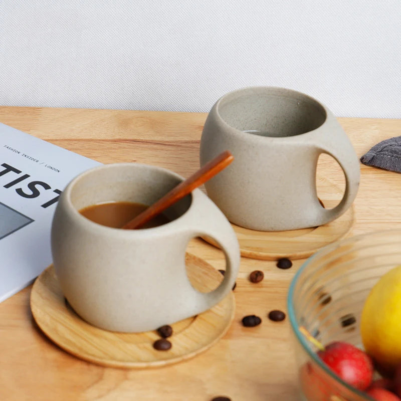 Classic Sophistication: Olevo Retro Ceramic Mug with Tray