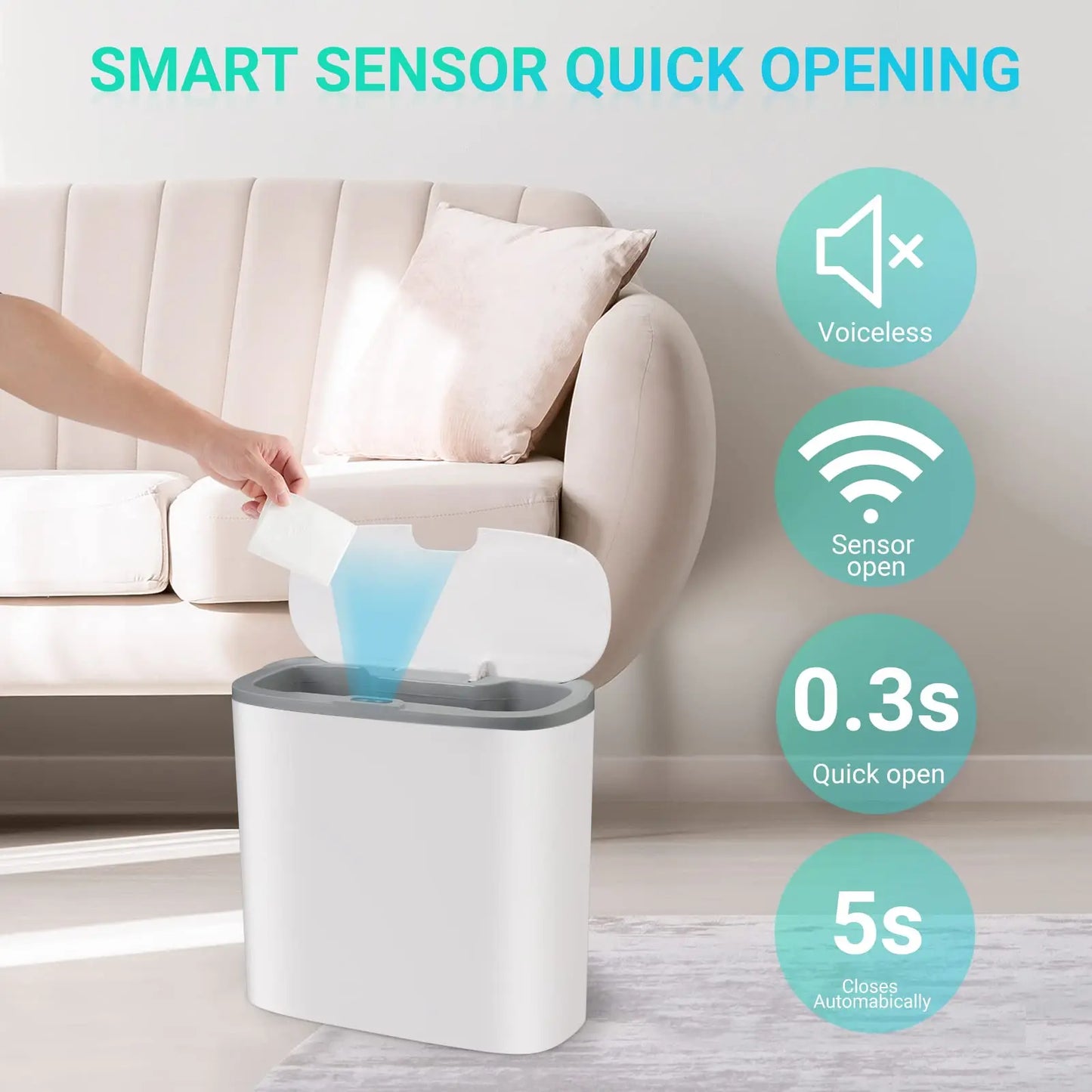 Smart Motion Sensor Trash Can: Effortless Waste Management with Style