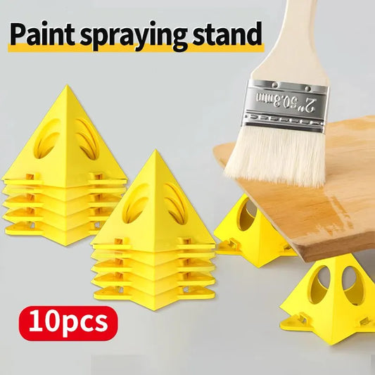 10 PCS Woodworking Paint Bracket Set Yellow Painted Plastic Cushion Block Spray Painting Air Dry Coated Triangular Bracket