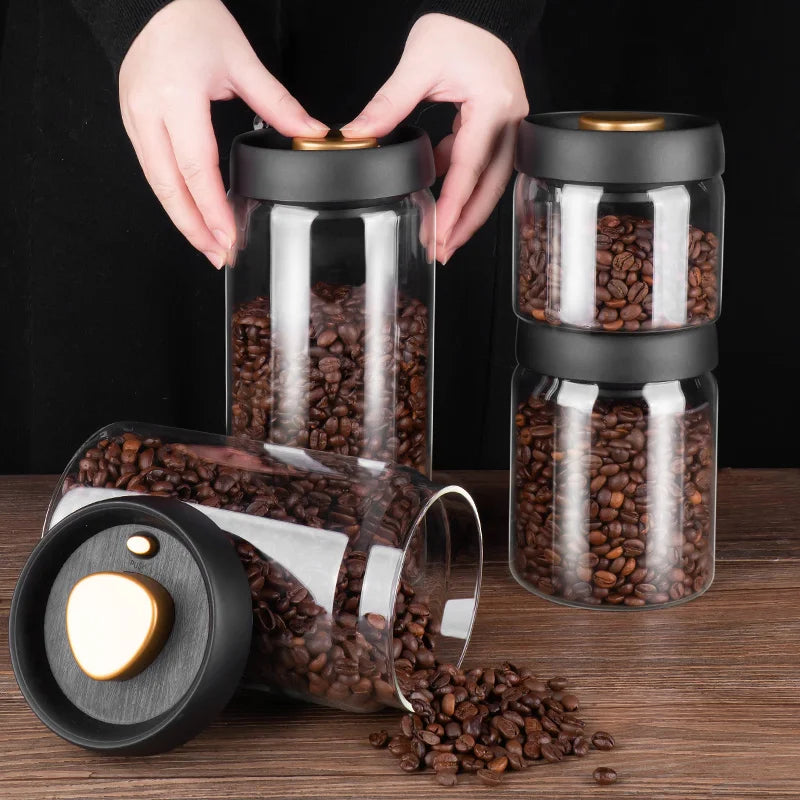 Vacuum Sealed Jug Coffee Beans Glass