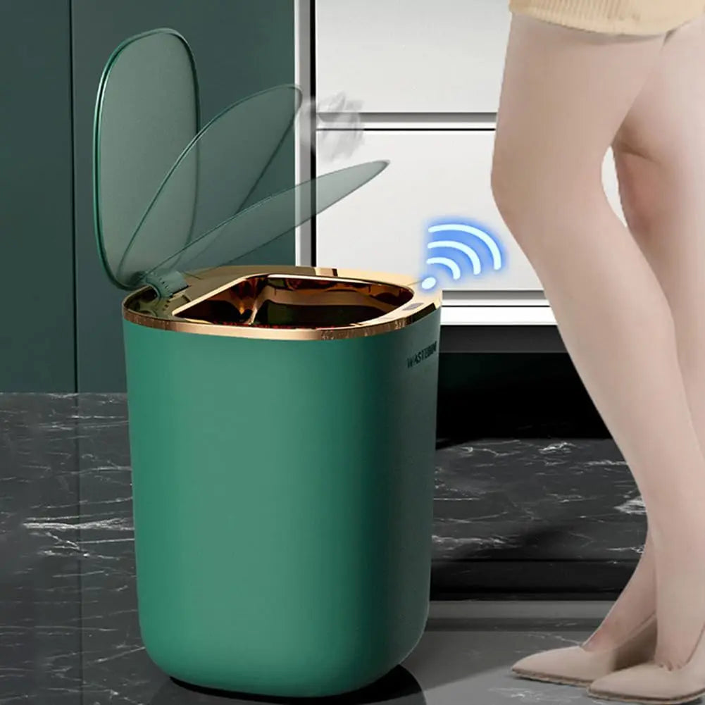 Bathroom Smart Sensor Trash Can,12L Trash Can with Lid Electric Garbage Bin Waterproof Trash Can for Kitchen,Bathroom,Bedroom